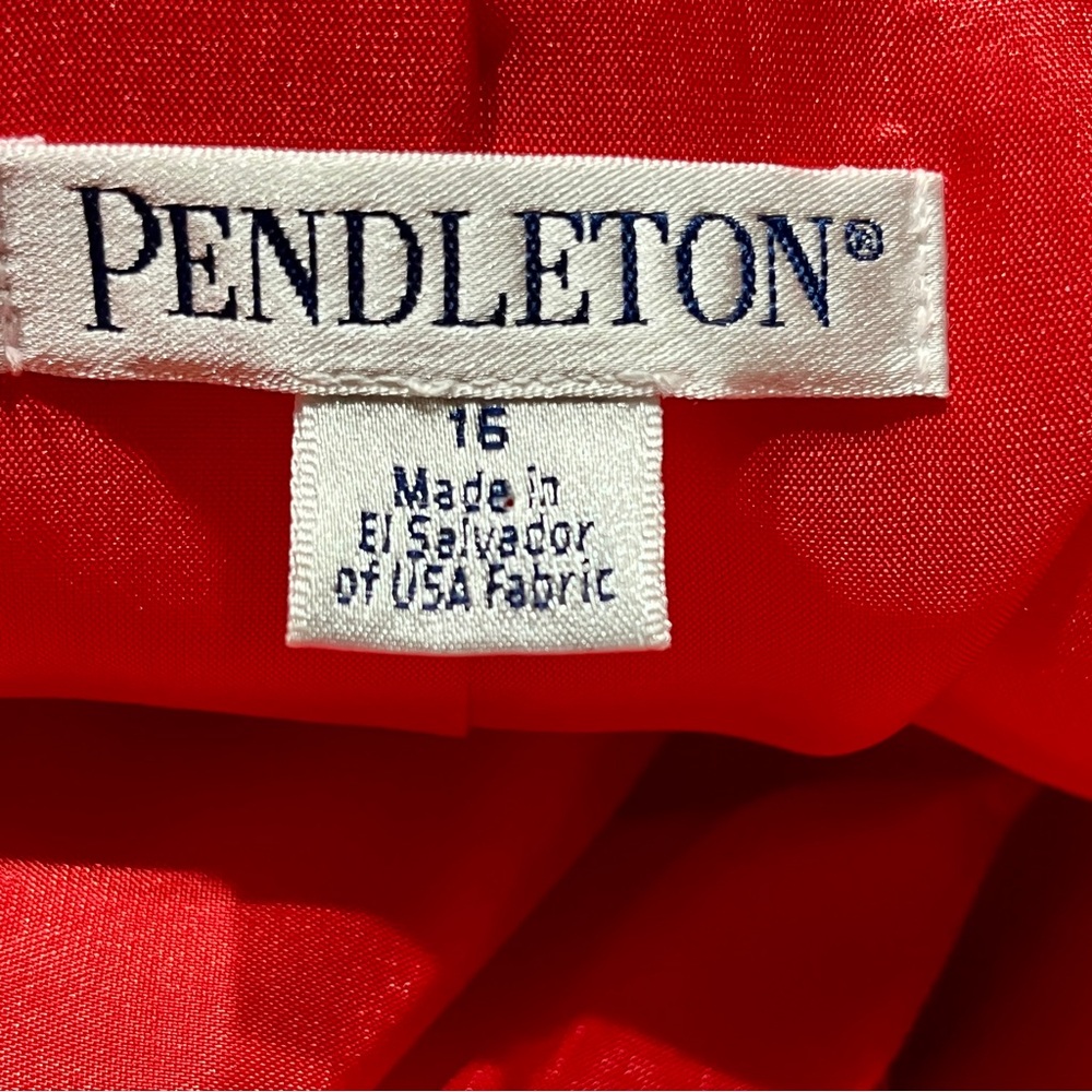 Pendleton Red Wool Blazer Jacket Coat Size 16 Cla… - image 8